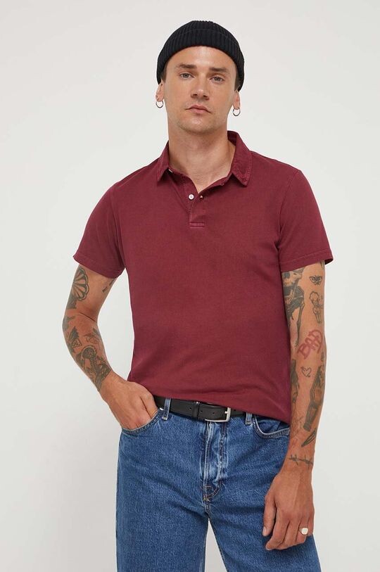 

Хлопковое поло Superdry, бордовый