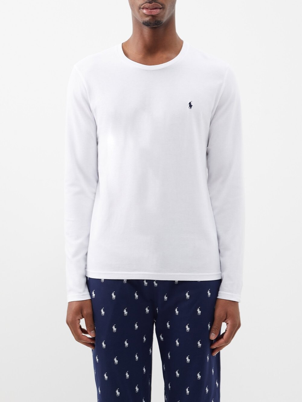 

Пижамный топ из хлопка с вышитым логотипом Polo Ralph Lauren, белый