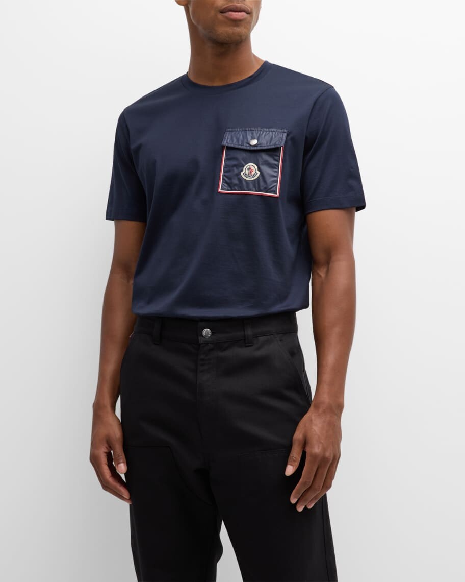 

Мужская футболка с логотипом и карманом Moncler, Черный