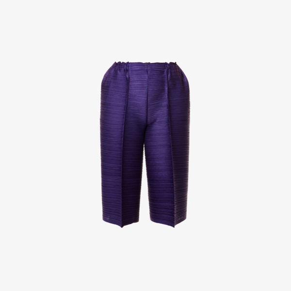 Широкие трикотажные брюки со средней посадкой и складками Bounce Pleats Please Issey Miyake, фиолетовый