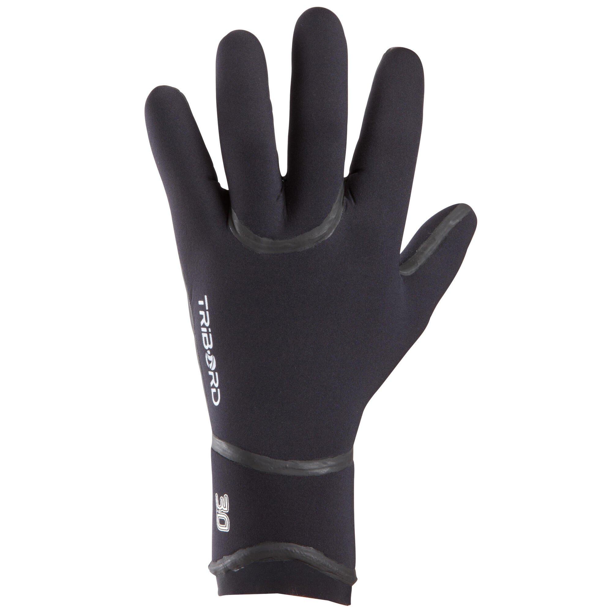 Decathlon 3 мм неопреновые перчатки для серфинга в холодной воде Olaian, черный перчатки атлетические stingrey неопрен