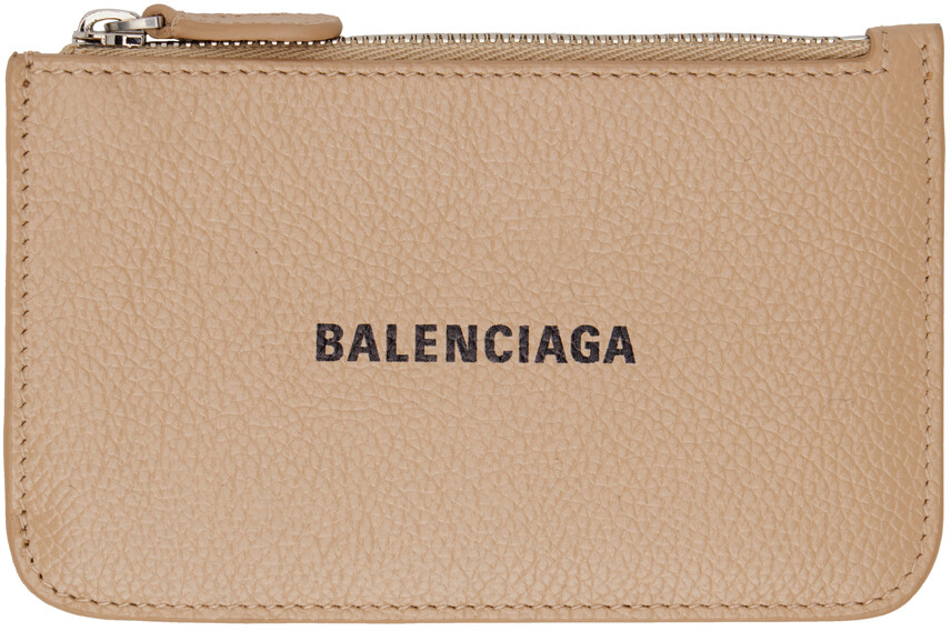 

Бежевая длинная визитница теплая Balenciaga