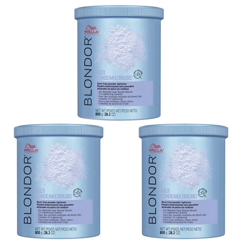 

Набор для волос: обесцвечивающий порошок Wella Professionals Blondor Multi Blond Powder, 3x800 гр