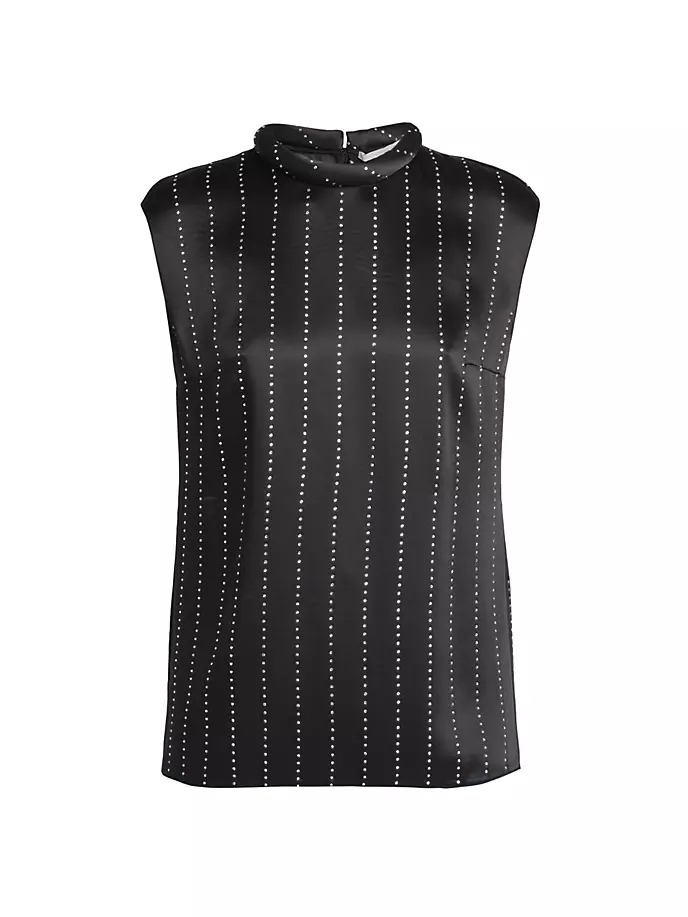 

Украшенный атласный топ Stella Mccartney, черный