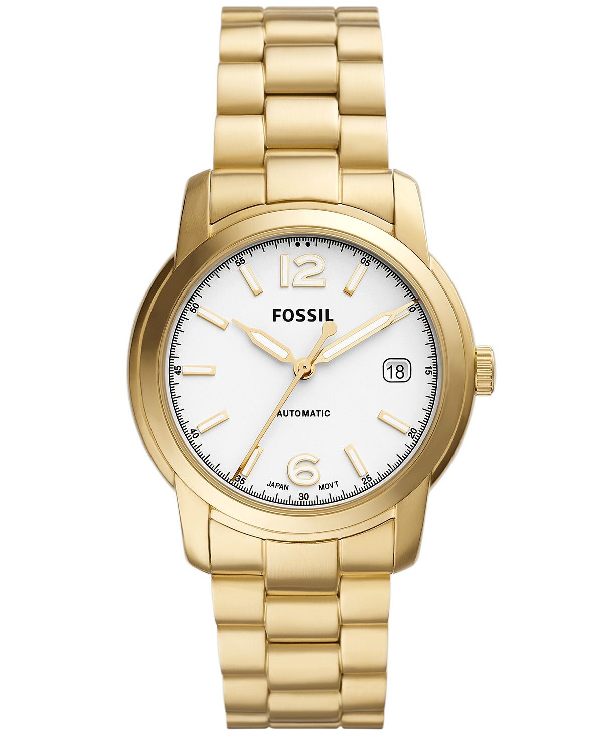 

Женские автоматические золотистые часы Heritage из нержавеющей стали, 38 мм Fossil