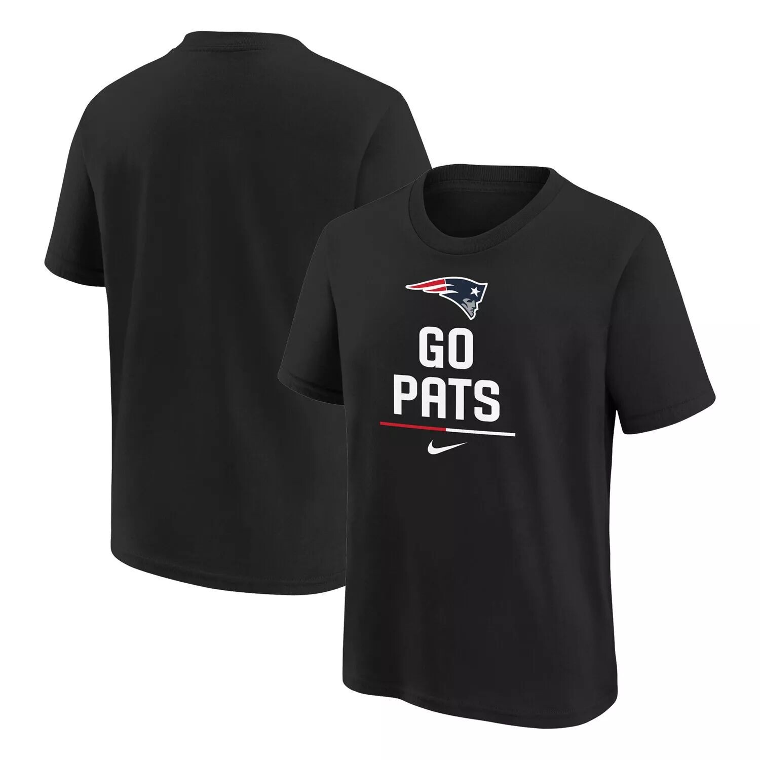 

Молодежная черная футболка с надписью Nike New England Patriots Team Nike