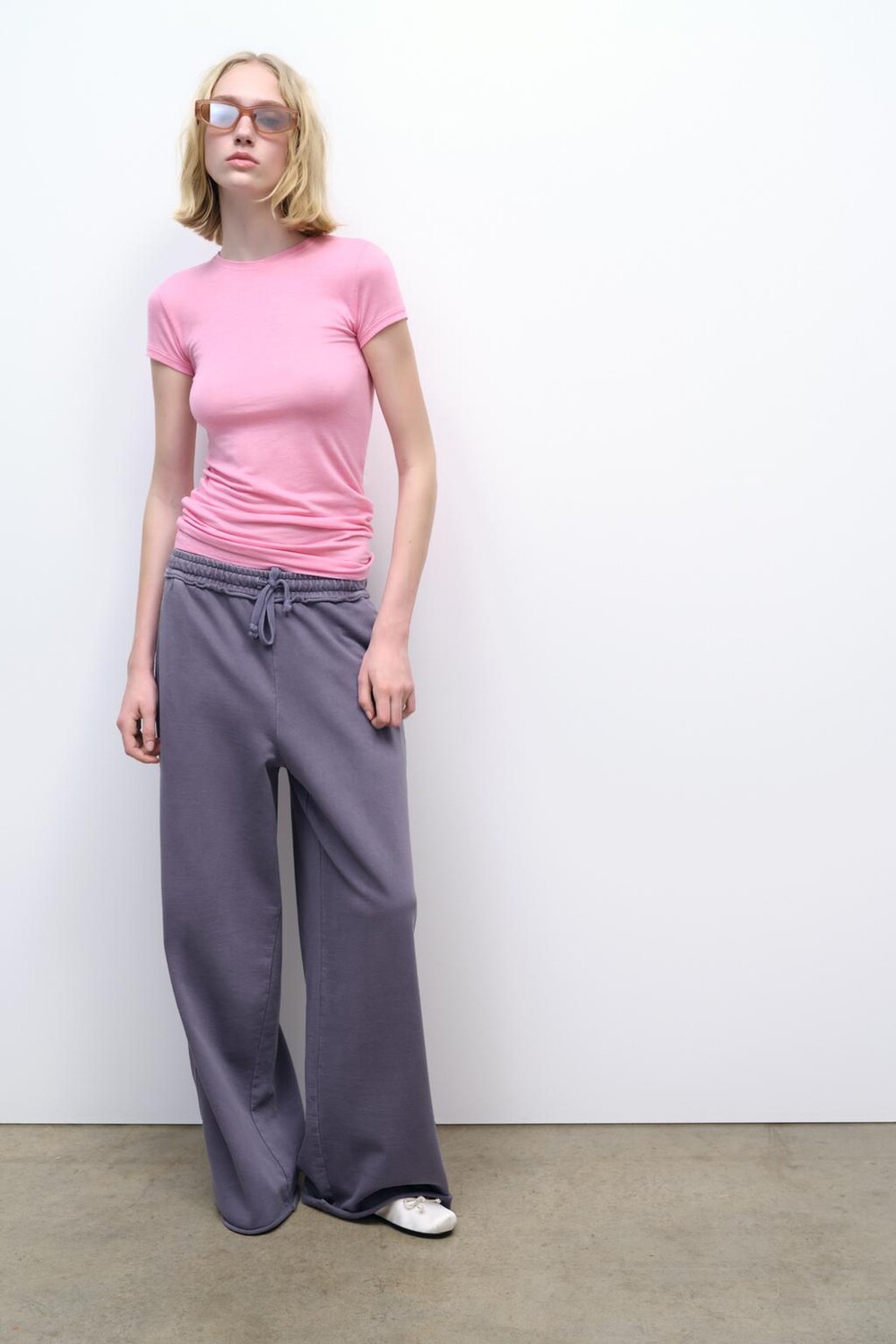 

Футболка из вискозы лиоцелла ZARA, розовый