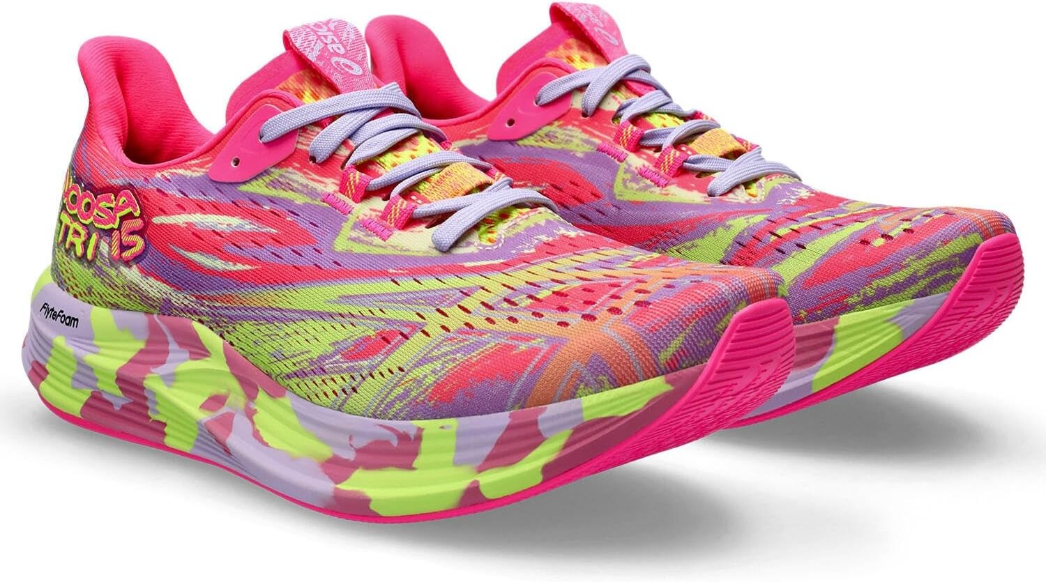 

Кроссовки Noosa Tri 15 ASICS, цвет Hot Pink/Safety Yellow