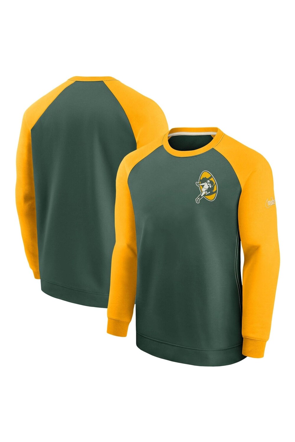 

Зеленый свитшот реглан Fanatics Bay Packers Dri Fit с круглым вырезом Nike, зеленый