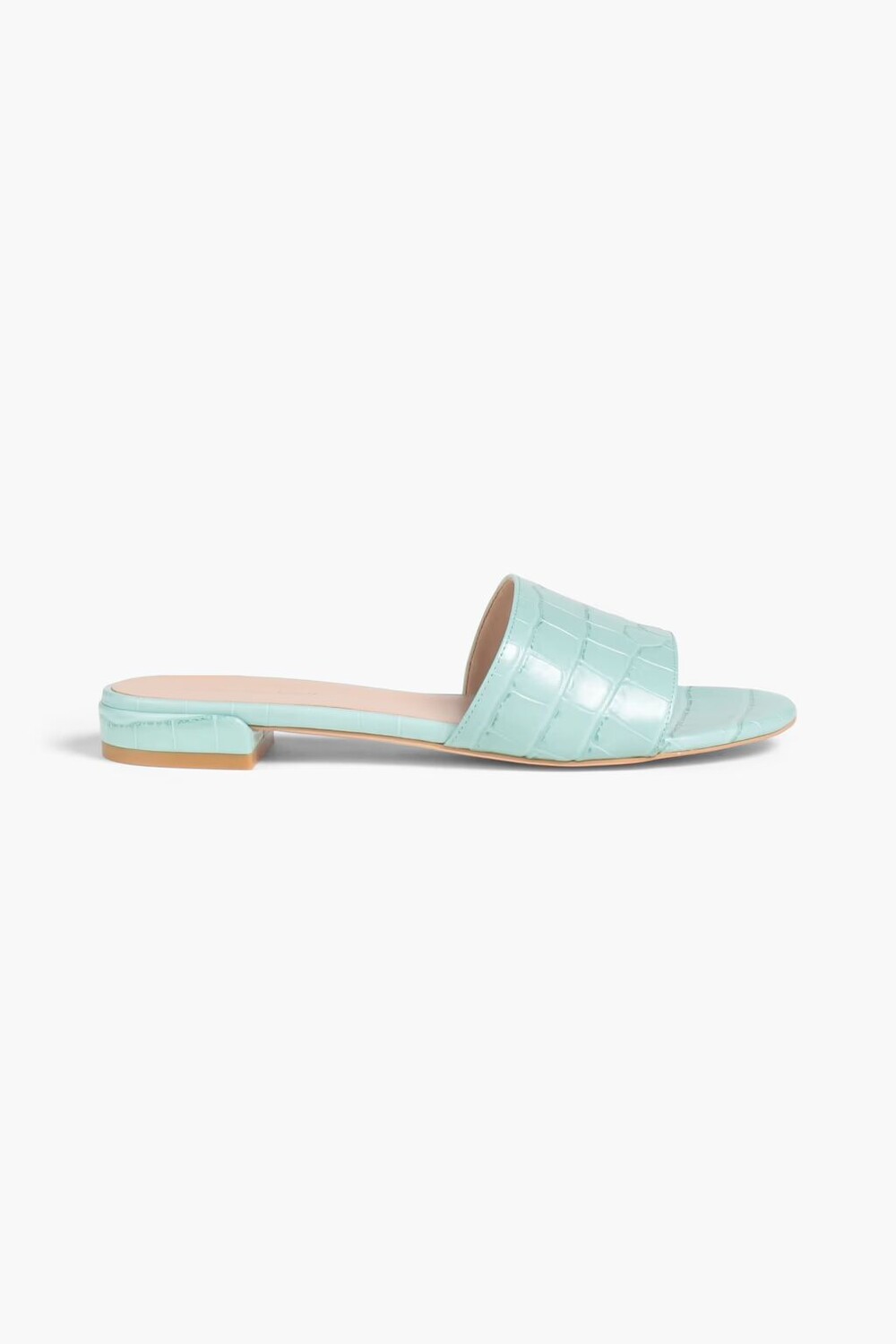 

Шлепанцы Catherine с тиснением под кожу крокодила Stuart Weitzman, мятный