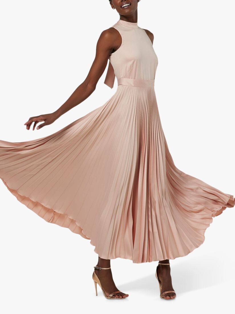 

Атласное плиссированное платье макси Closet London Bridesmaid, румяный