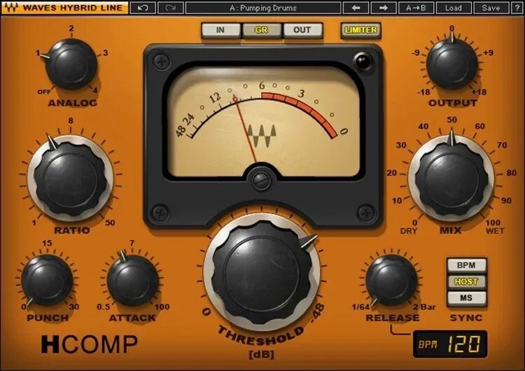 

Плагин гибридного компрессора Waves H-Comp