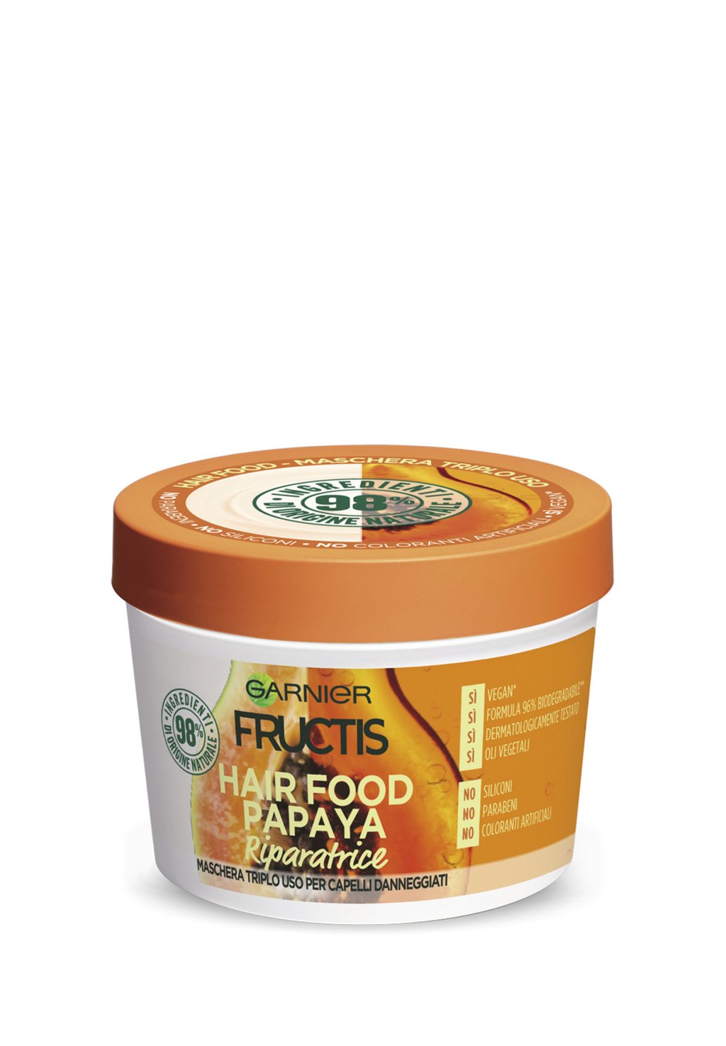 

Уход за волосами MASCHERA RIPARATRICE FRUCTIS HAIR FOOD, MASCHERA RIPARATRICE 3IN1 CON FORMULA VEGANA PER CAPELLI DANNEGGIATI, PAPAYA, 390 ML, 2 PACK Garnier, прозрачный