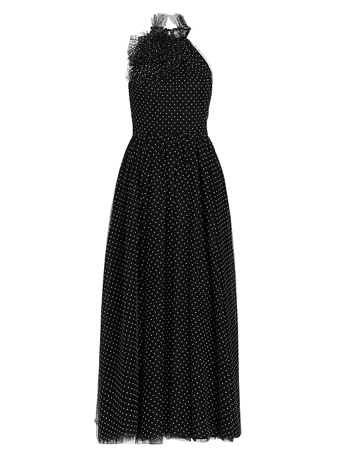 

Платье Liliana из тюля в горошек Ml Monique Lhuillier, белый