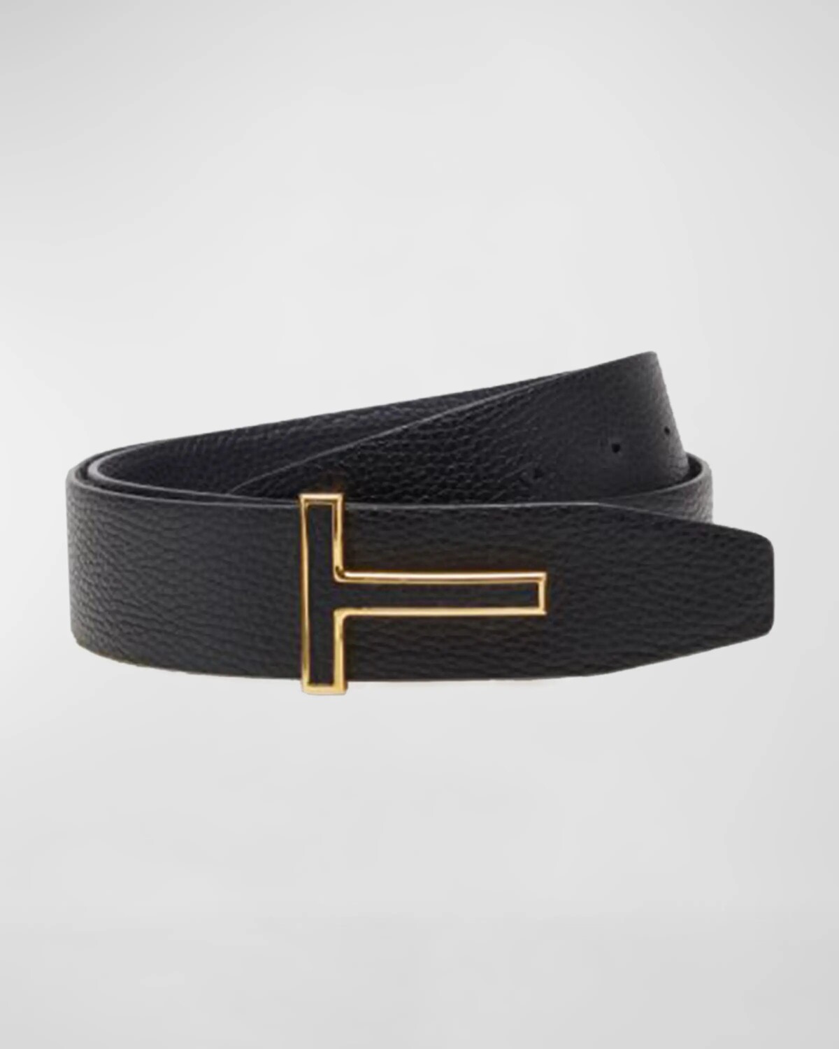 

Мужской ремень из зерненой кожи с Т-образной пряжкой TOM FORD, цвет Black