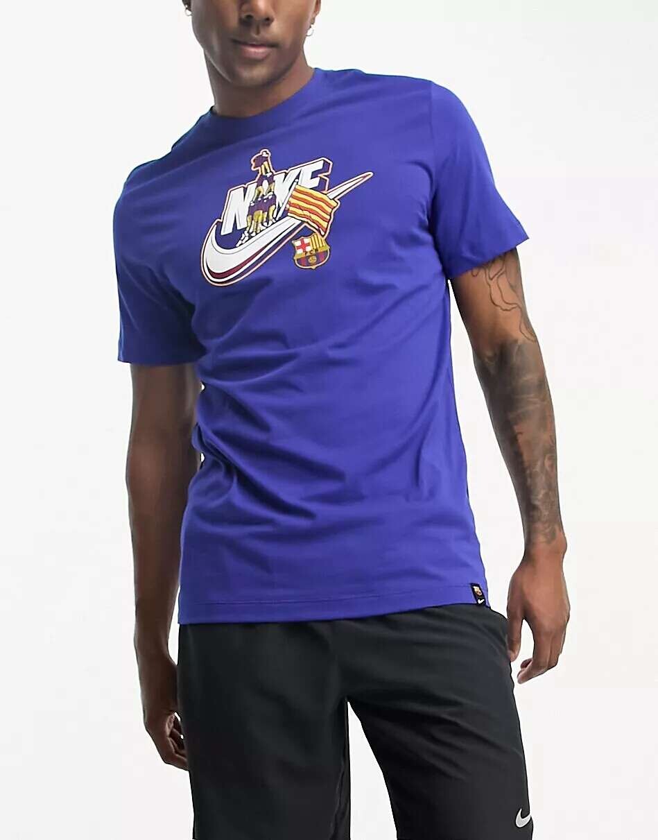

Nike F.C. Синяя футболка Barcelona Futura, Синий, Nike F.C. Синяя футболка Barcelona Futura