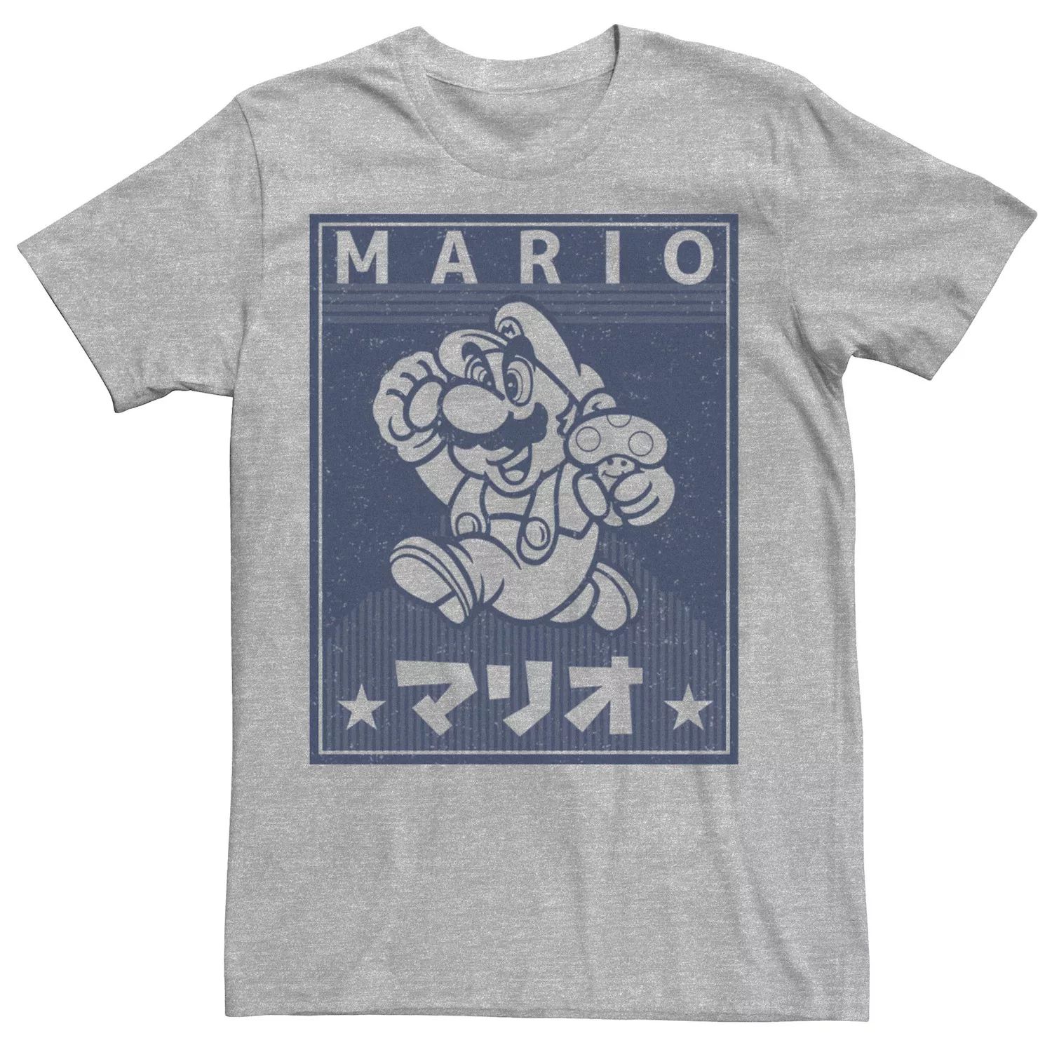 Мужская футболка с винтажным плакатом Nintendo Super Mario Kanji Licensed Character
