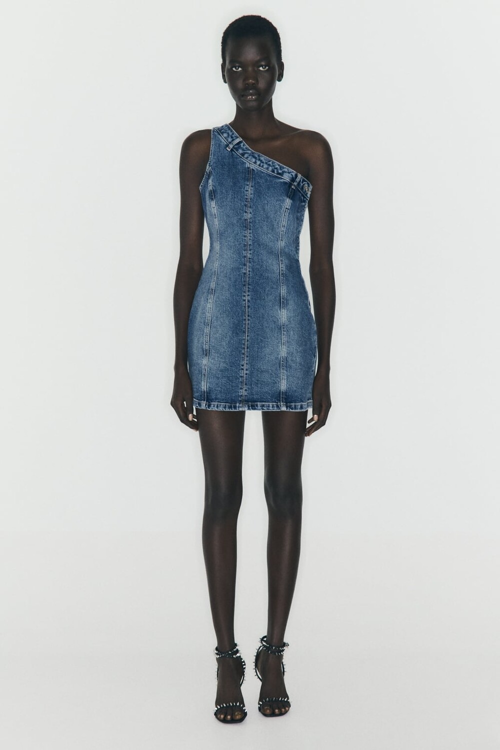 

Асимметричное джинсовое платье trf ZARA, синий