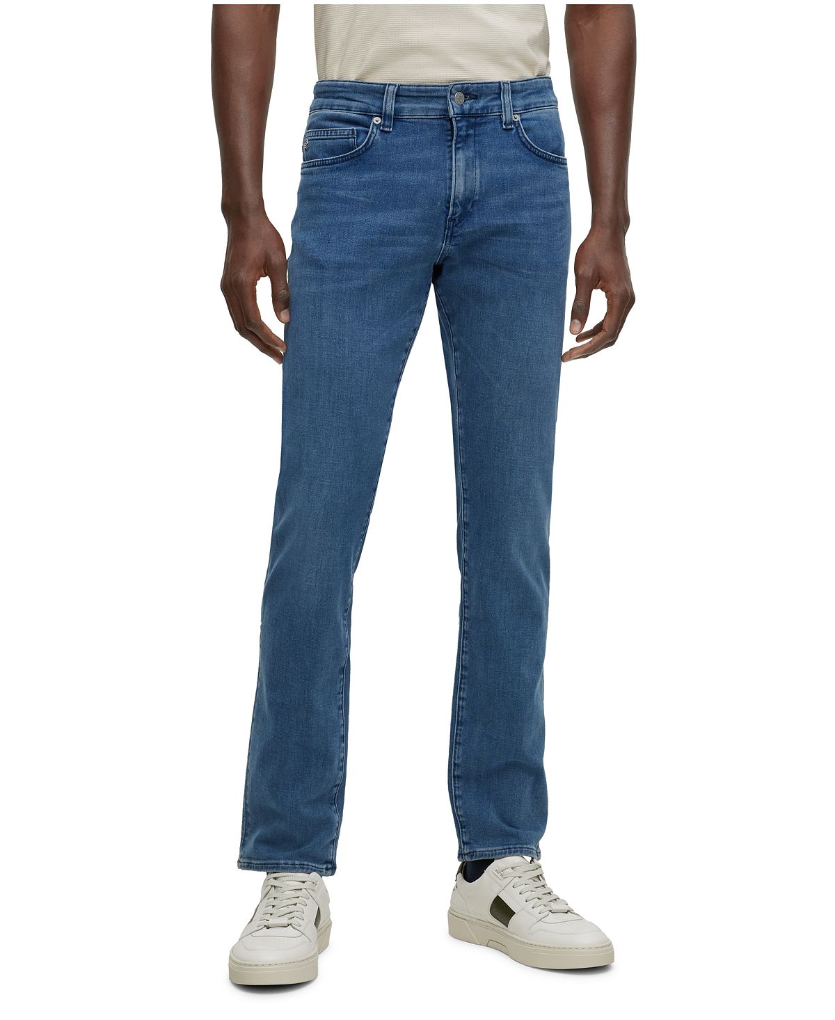 Мужские джинсы узкого кроя из итальянского денима Hugo Boss джинсы мужские стрейчевые облегающие байкерские облегающие брюки из денима с поцарапанной молнией повседневные джинсы в стиле хип хоп 4 ц