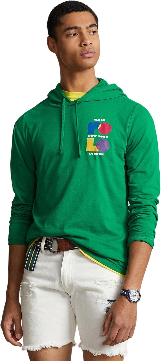

Футболка с капюшоном и логотипом из джерси Polo Ralph Lauren, цвет Billiard
