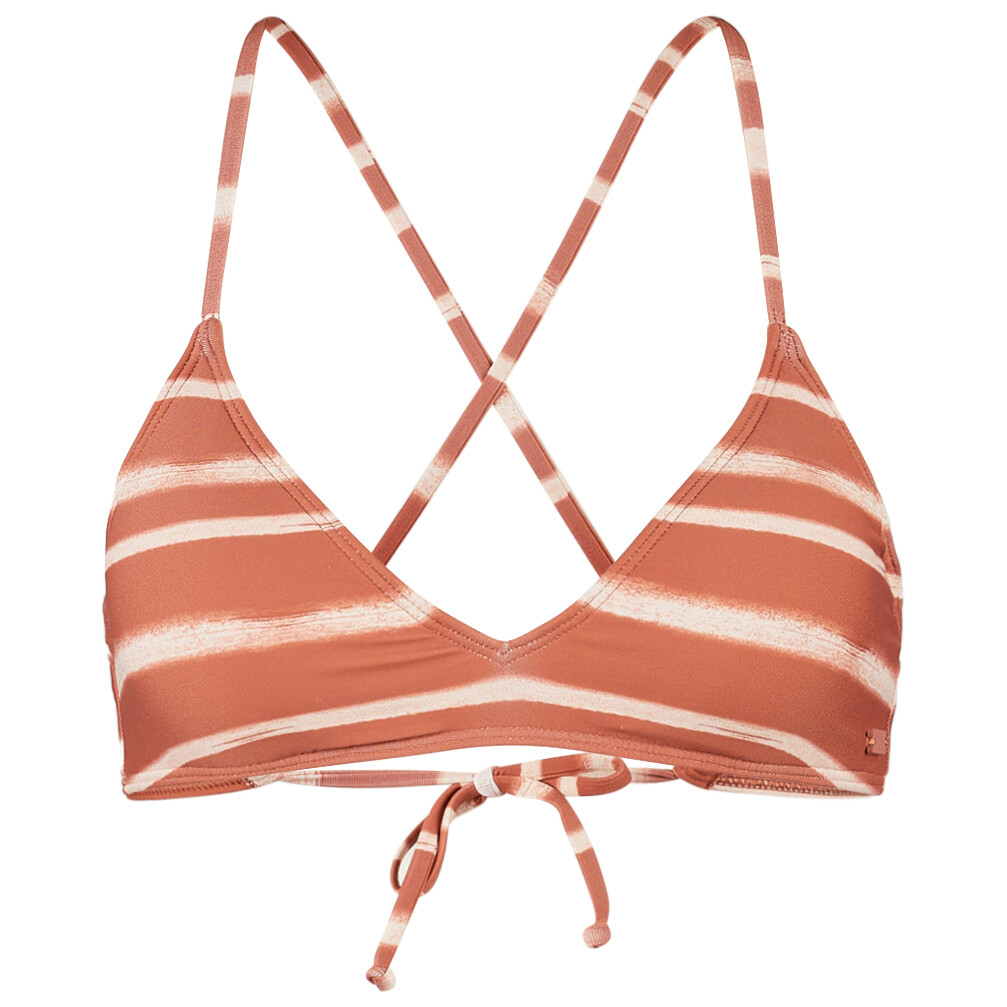 

Верх бикини Roxy Women's Beach Classics Strappy Bra, цвет Cedar Wood Happy Stripe, Коричневый