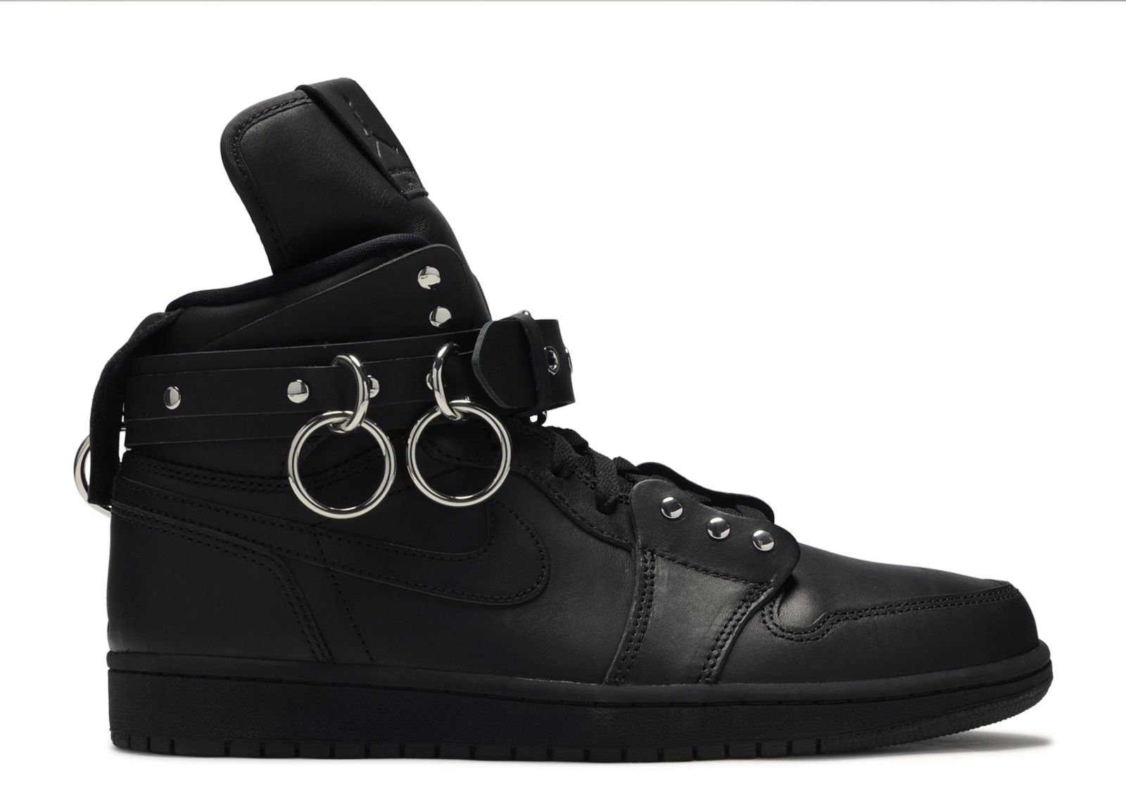 Кроссовки Air Jordan Comme Des Garçons X Air Jordan 1 Retro Strap High 'Black', черный кожаный чехол для очков в стиле ретро художественный кожаный чехол для очков ручной работы модный однотонный чехол с ремешком для солнцез