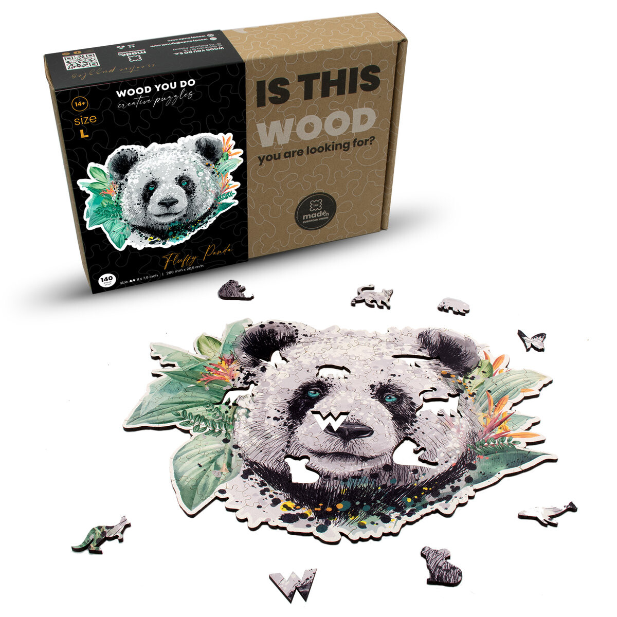 

Пазл деревянный Панда/Пушистая Панда L 140 деталей Wood You Do