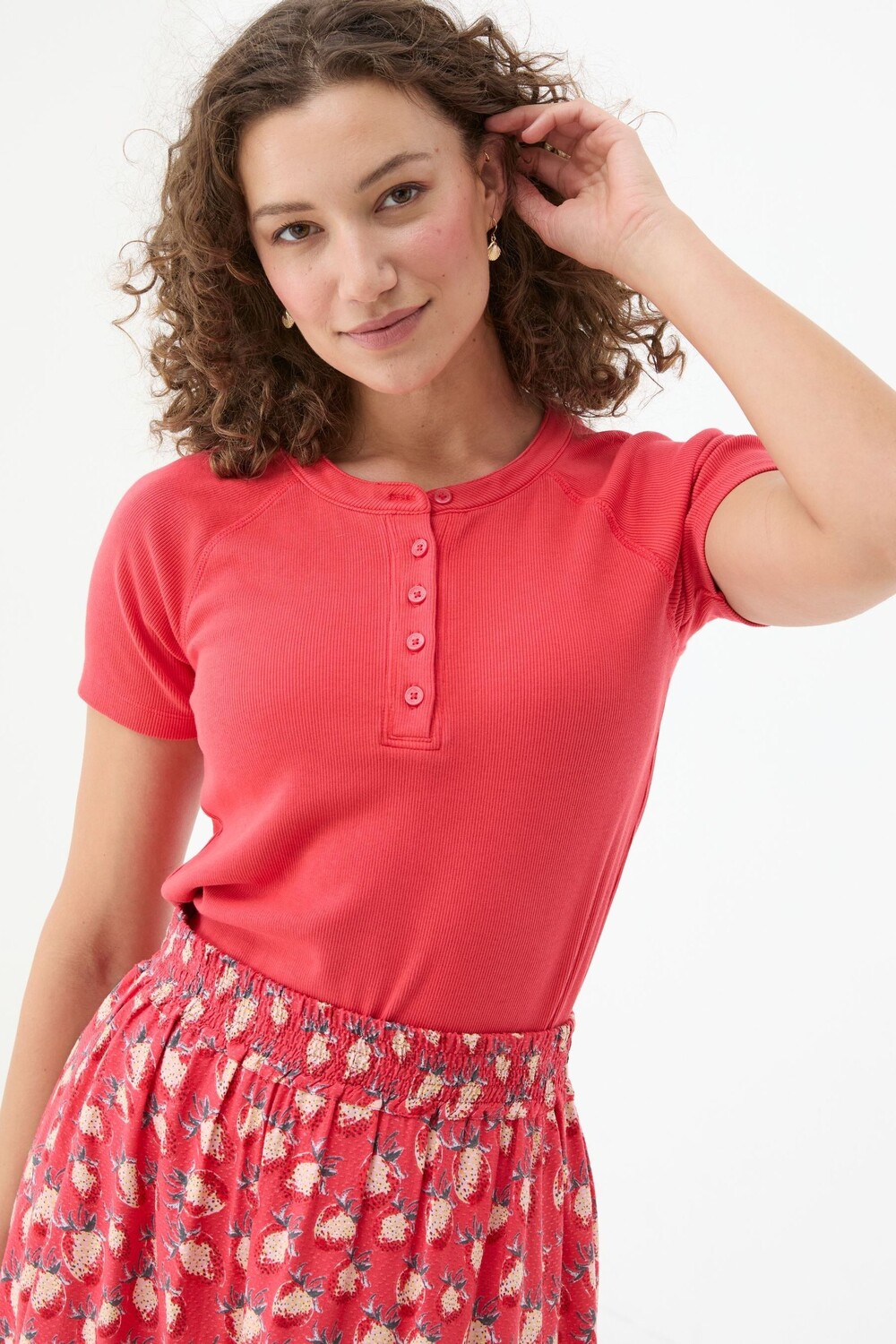 

Футболка Fatface Rosa Rib Fat Face, красный