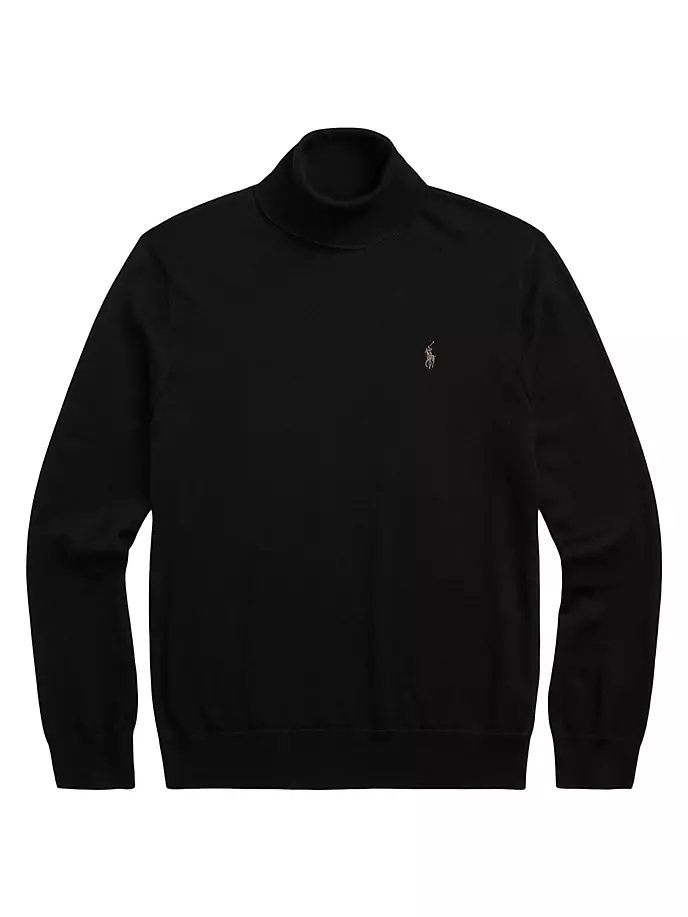 

Шерстяной свитер с воротником-стойкой Polo Ralph Lauren, черный