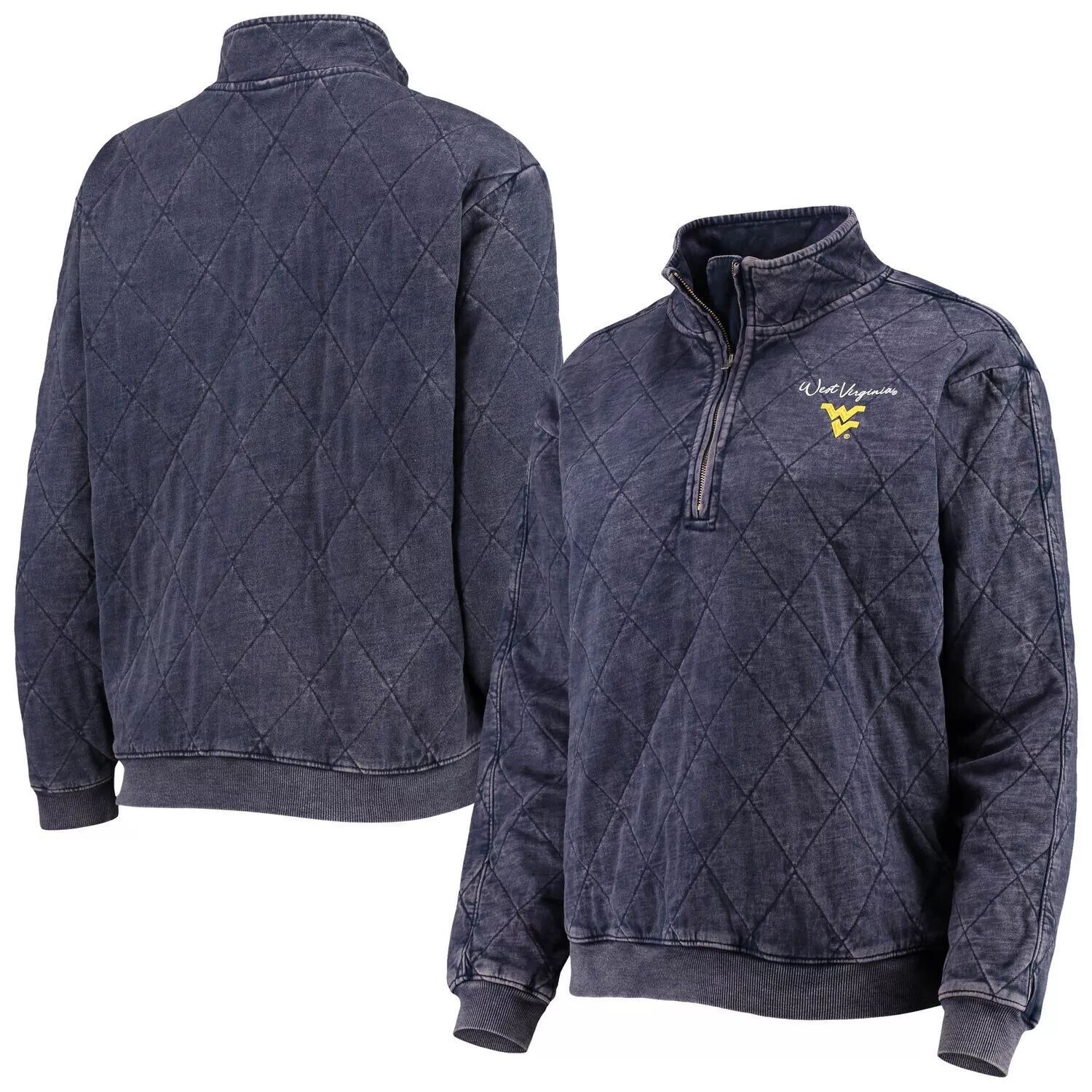 

Женская темно-синяя стеганая куртка Gameday Couture West Virginia Mountaineers Unstoppable Chic с молнией на четверть, Синий