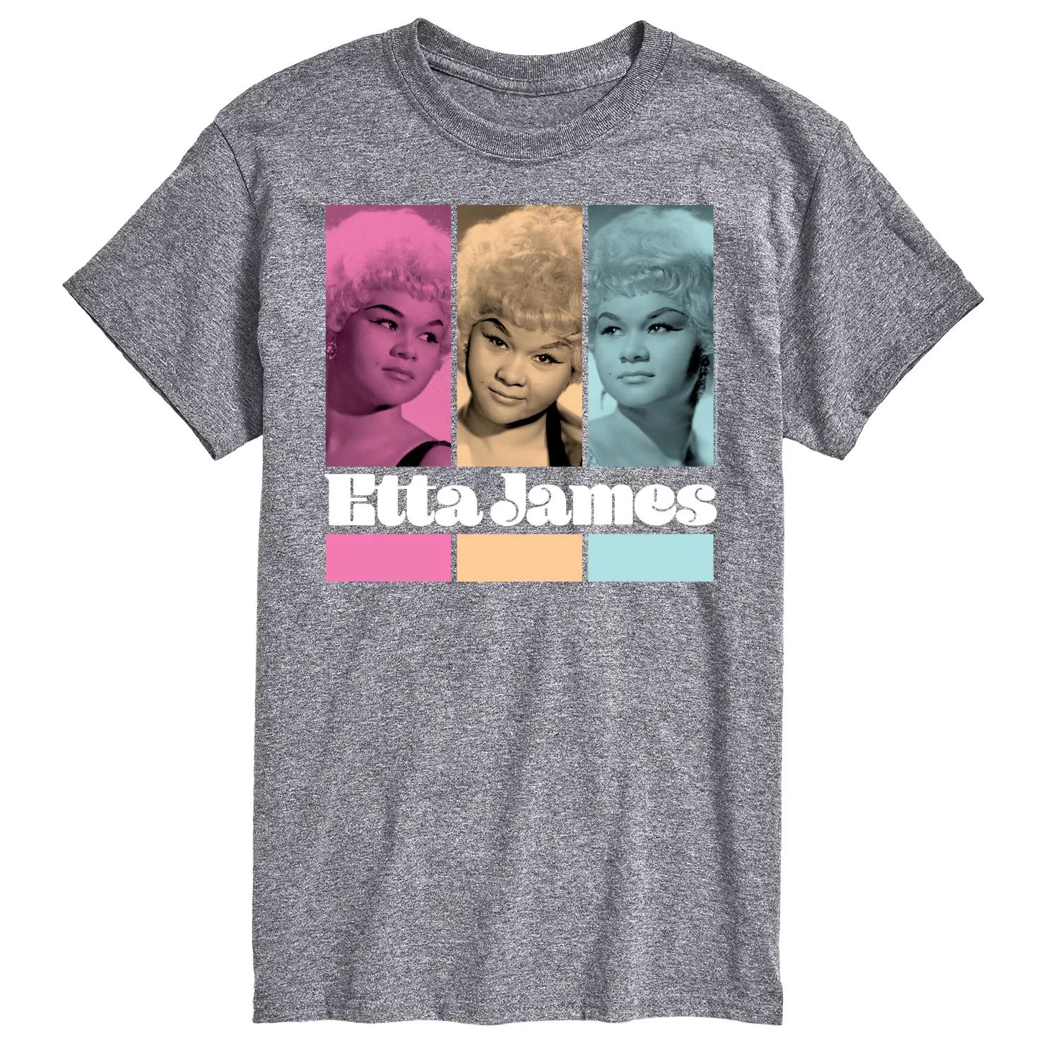 Футболка Big & Tall Etta James с сеткой License, серый цена и фото