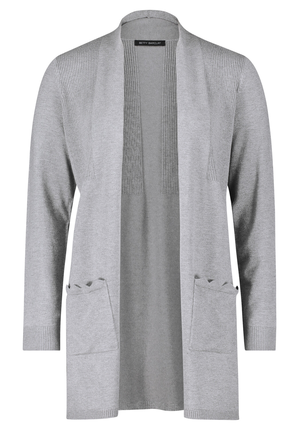 

Кардиган Betty Barclay Longstrickjacke mit Rippenstruktur, серый меланж
