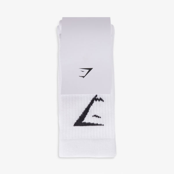Фирменная упаковка из трех носков из смесового хлопка Gymshark, белый