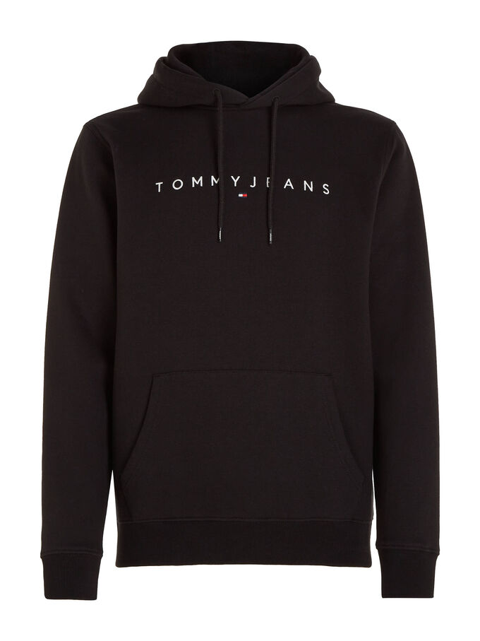 цена Толстовка с линейным логотипом Tommy Jeans, черный