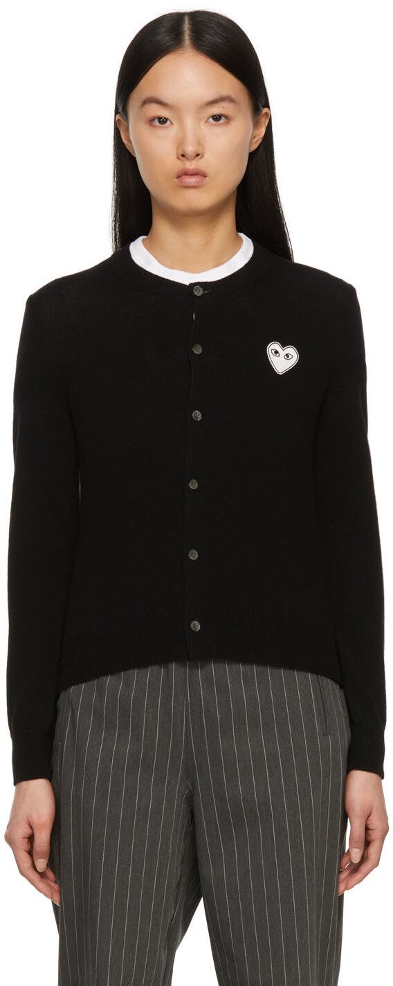 

Черный кардиган с нашивкой в ​​форме сердца Comme des Garçons
