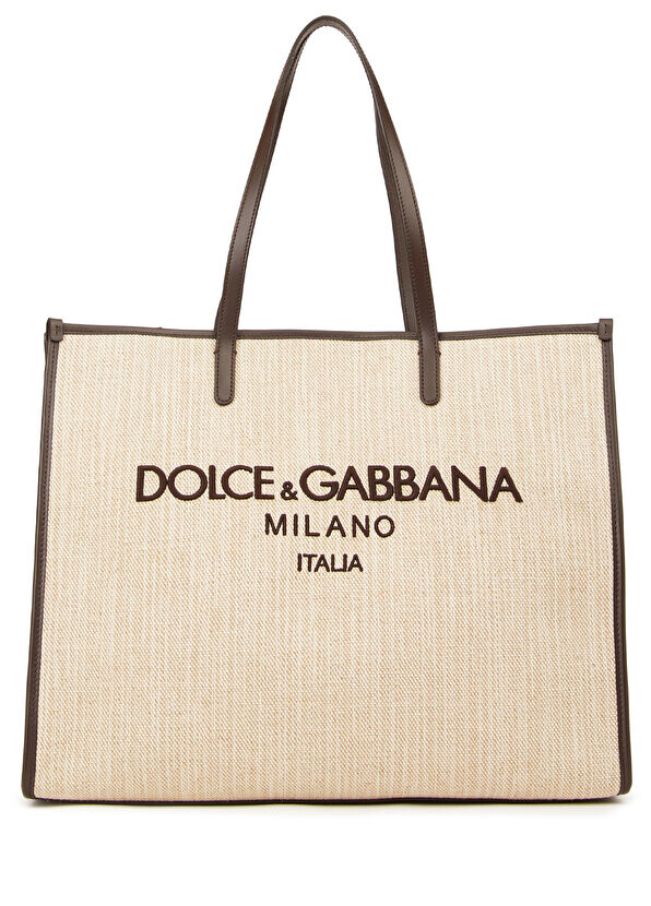 

Бежевая мужская сумка с логотипом Dolce&Gabbana