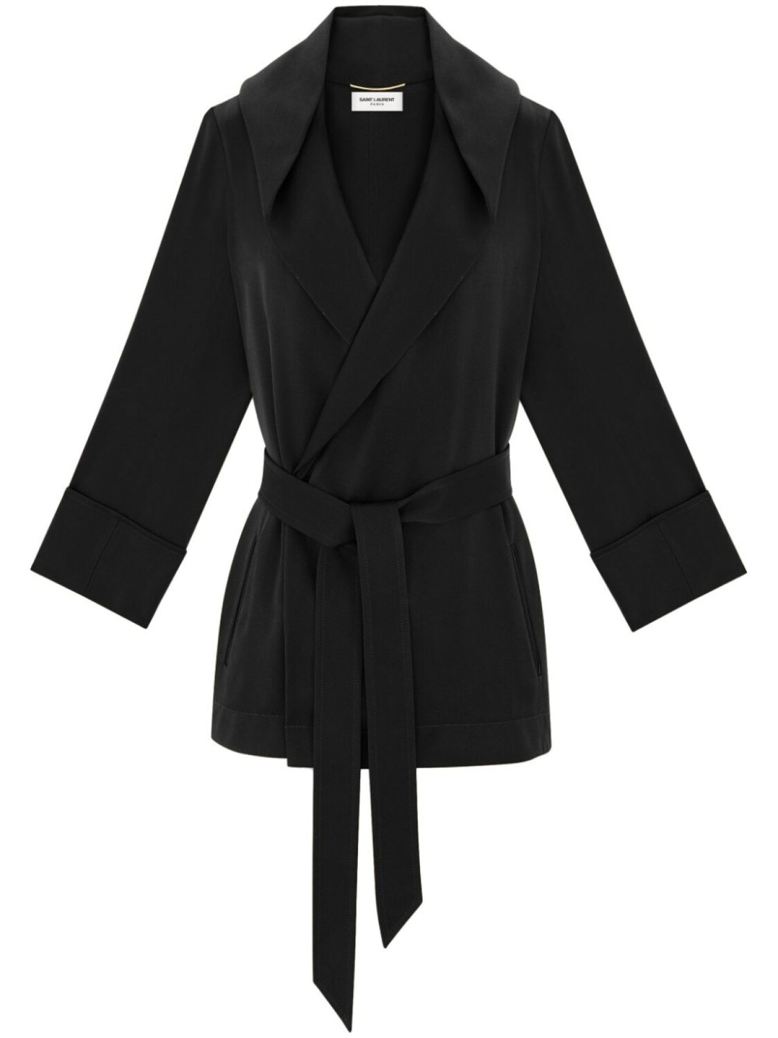 

Saint Laurent жакет с капюшоном и завязками, черный