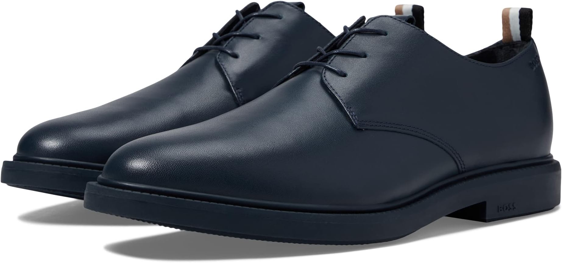 Оксфорды Larry Lace-Up Leather Derby Shoes BOSS, цвет Whale Blue