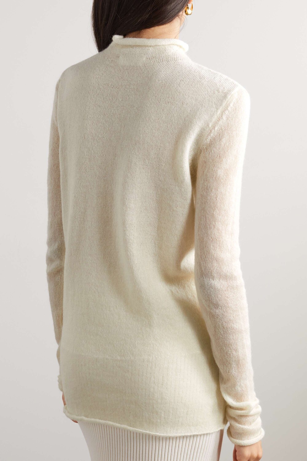 

JIL SANDER Свитер из смесового мохера, белый
