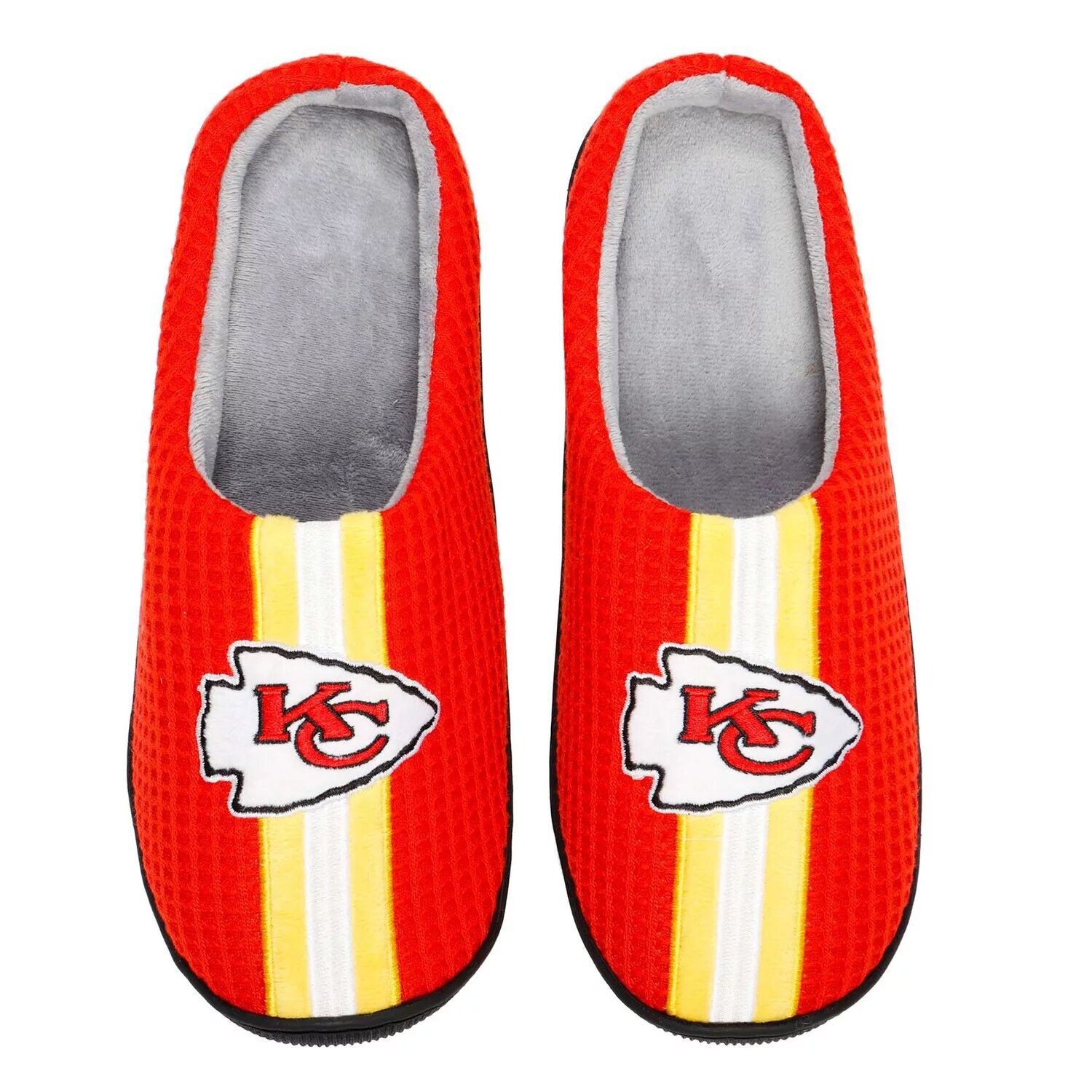 

Мужские шлепанцы FOCO Red Kansas City Chiefs Team Stripe из пены с эффектом памяти