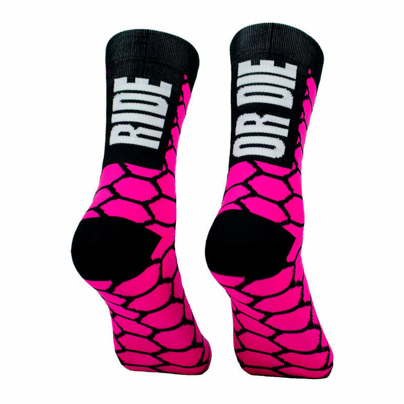 Спортивные носки для велоспорта унисекс Crazy Dog RIDE OR DIE, розовые Perro Loco, цвет rosa