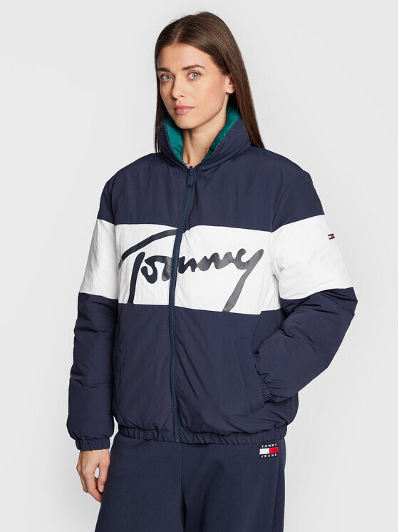 

Пуховик оверсайз Tommy Jeans, синий