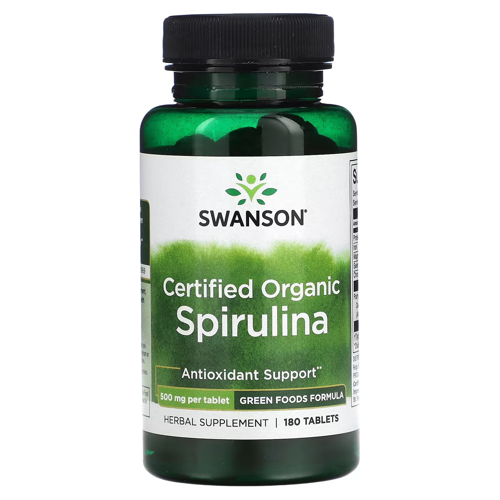 Пищевая добавка Swanson Certified Organic Spirulina 500 мг
