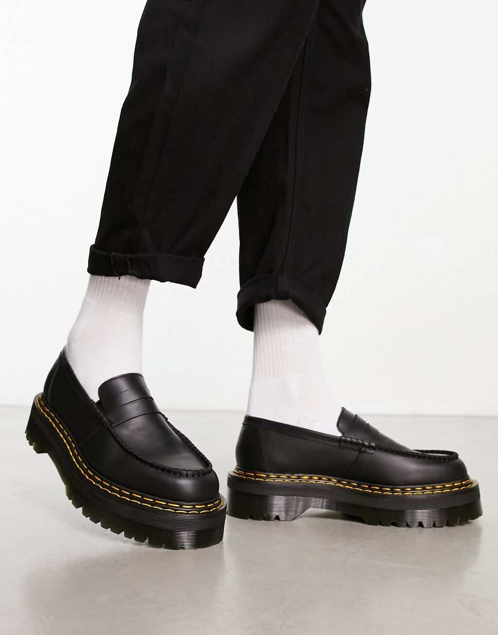 Черные лоферы Dr Martens Penton Quad DS из парижской кожи