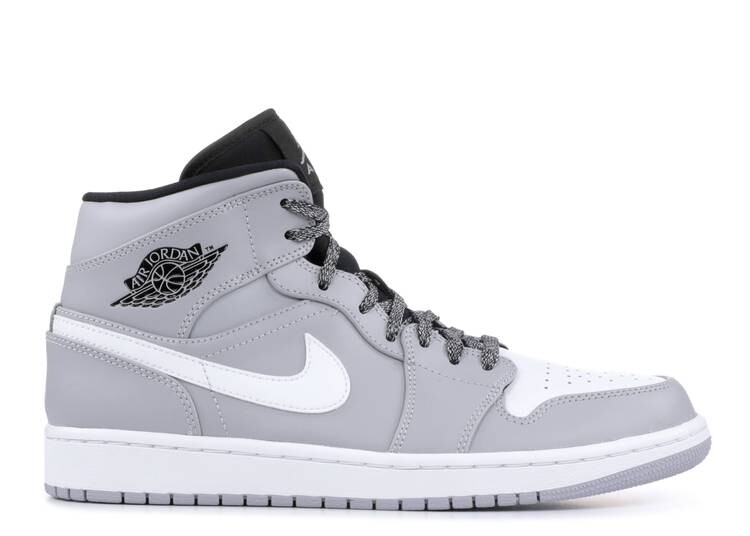 

Кроссовки AIR JORDAN 1 MID 'WOLF GREY', серый