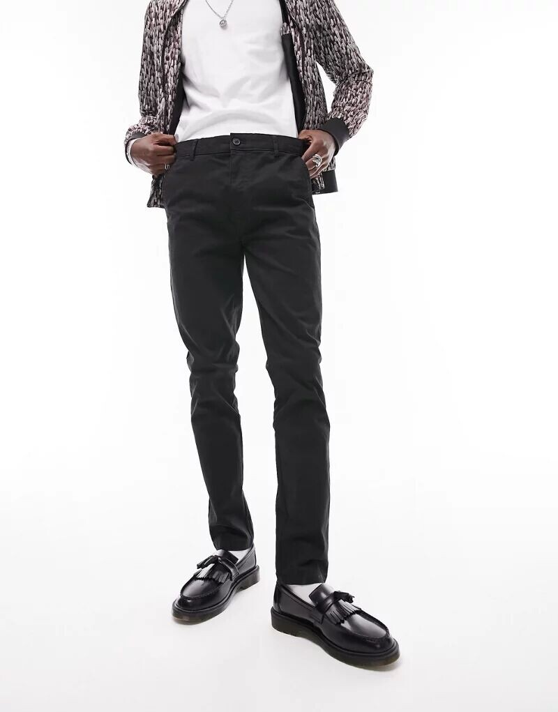 

Черные брюки чинос скинни Topman