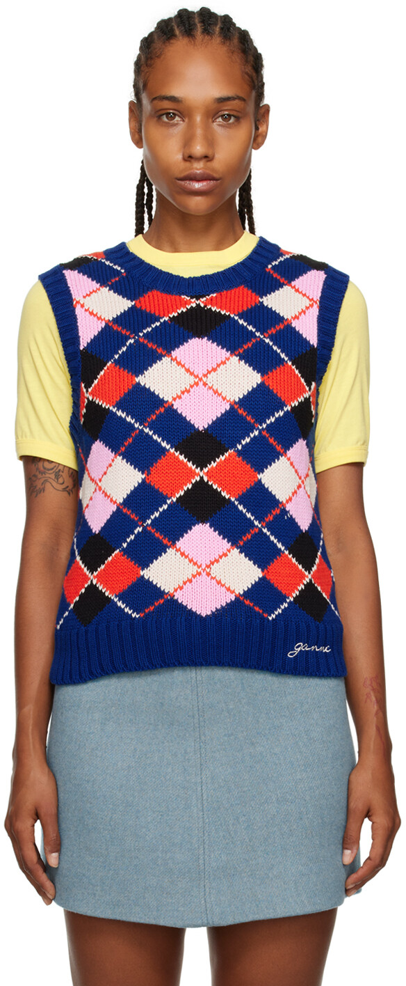 

Синий жилет Argyle Sodalite GANNI