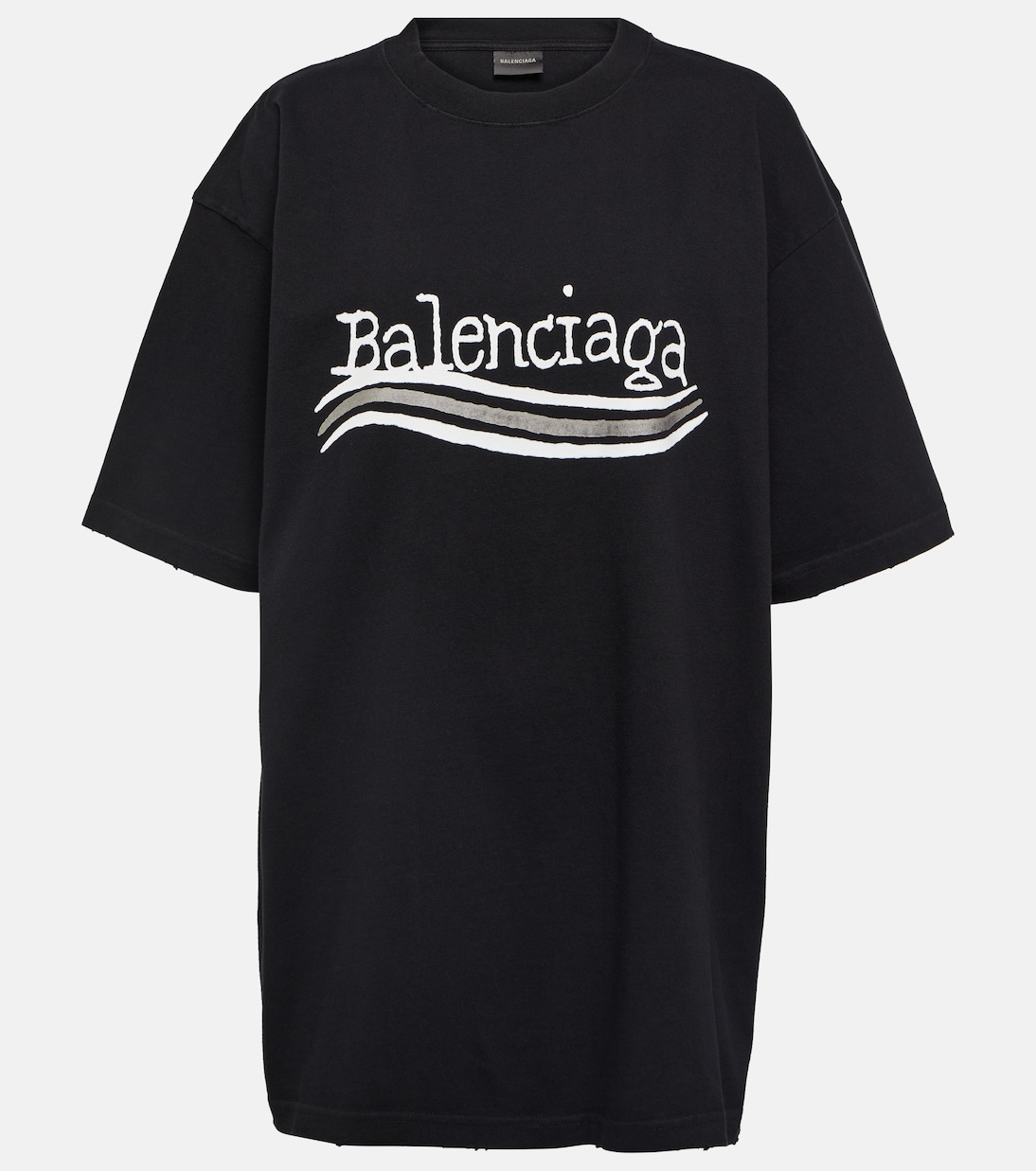 Футболка из хлопкового джерси с логотипом Balenciaga, черный
