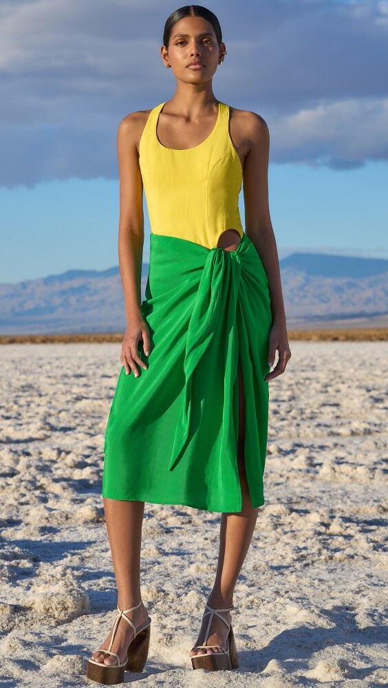 

Платье Rosie Assoulin Bodysuit Sarong, желтый