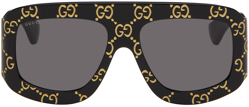 

Черные большие солнцезащитные очки Gucci